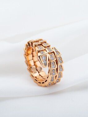 BVLGARI Serpenti Viper two-coil diamond ring